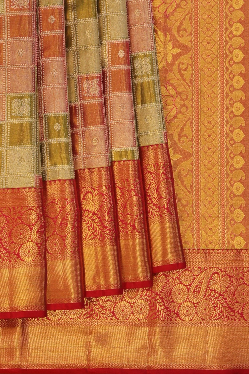Image of Gold Tissue Brocade Kanchipattu Saree